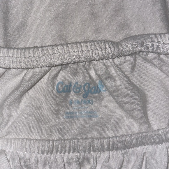 CAT & JACK Girls Blouse Flower Eyelet Sleeves White Size Small (6/6X) - Picture 4 of 5